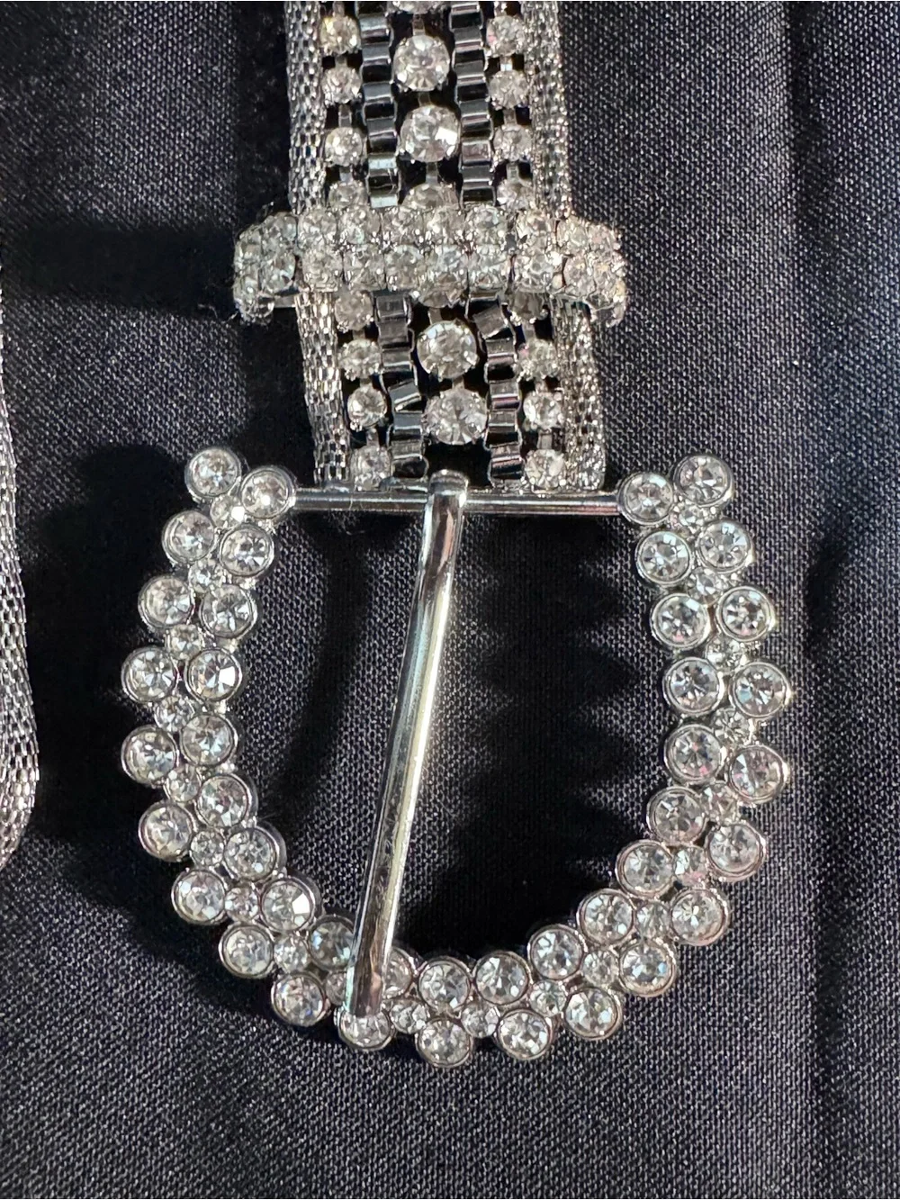 Zara Cristal’s Rhinestone Embellished Silver Tone Women's Belt